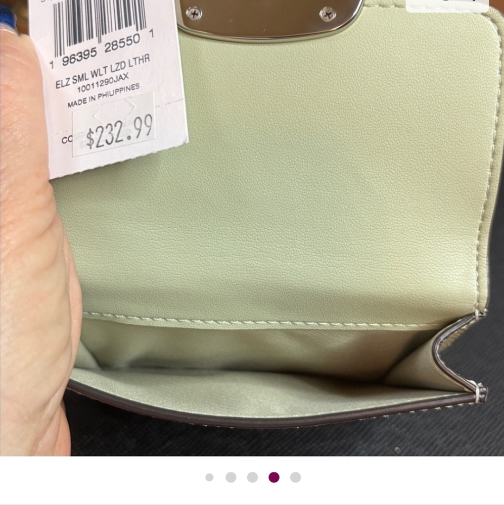 COACH- Eliza Wallet in Light Green Lizard Wallet NWT - Picture 8 of 9